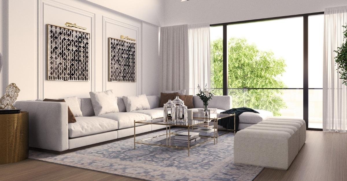 To make use of this trick effectively, select one area of the room that you wish to clearly separate from the rest of the large family room.