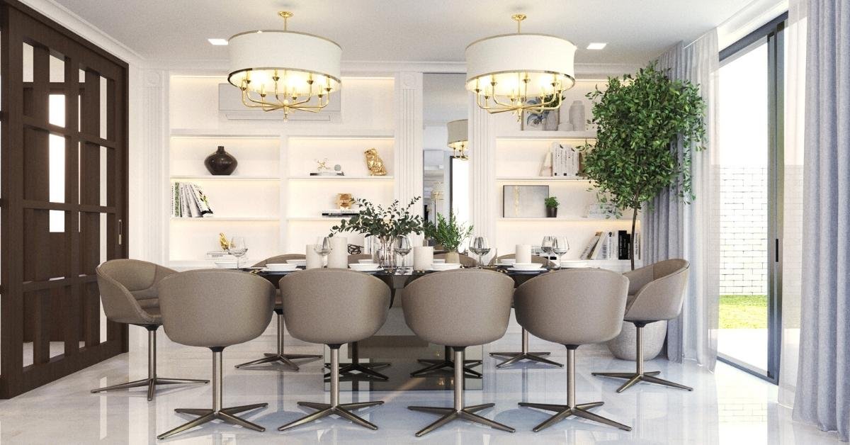 To elevate the functionality of lighting that will affect your minimalist interior design, install accent lighting in open cabinets and ornate pendant lighting or chandeliers in big rooms.